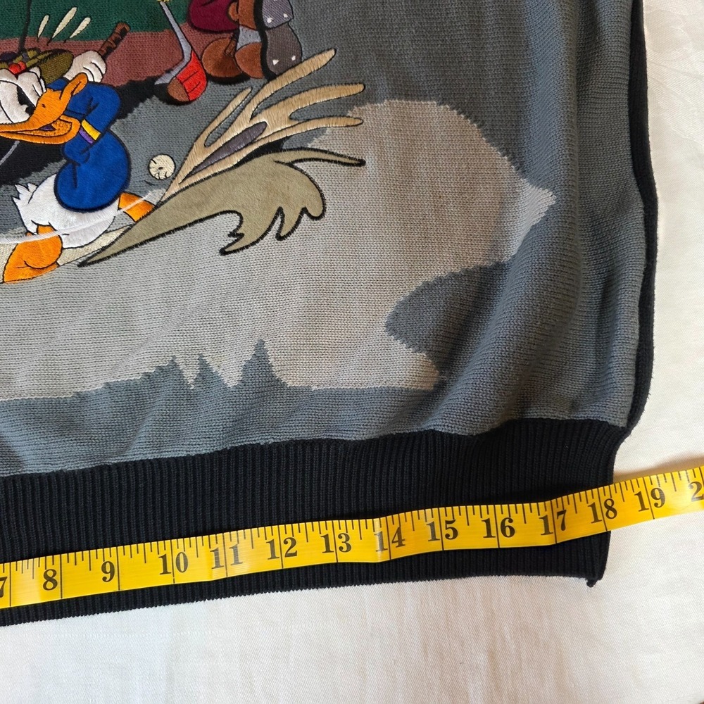 Vintage Disney Mickey Unlimited Golf Sweater Men M Goofy Donald Duck Lario Rate - Picture 6 of 12